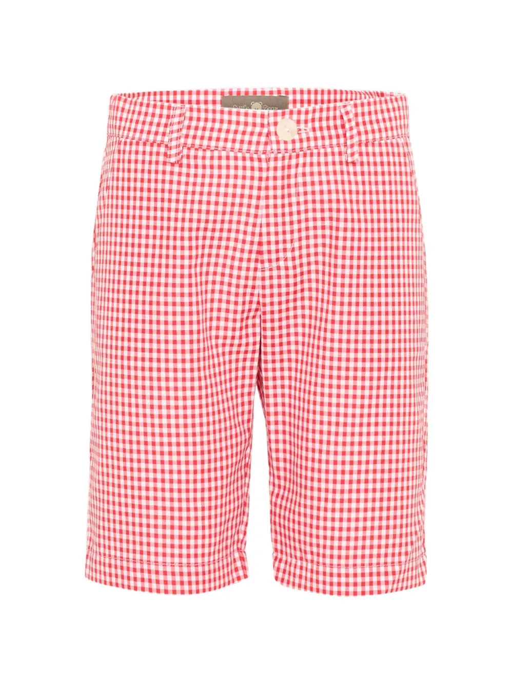 Little Bear gingham-check cotton shorts - Rosso
