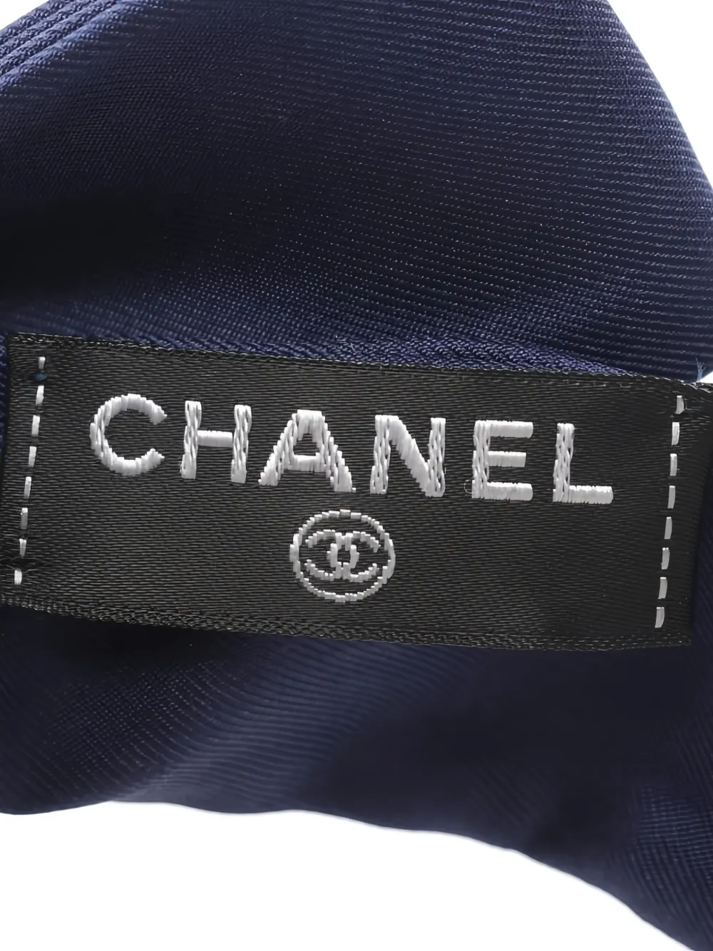 Chanel Pre-owned 1986-1988 Logo-print Ribbon Scrunchie in Blue, view 3