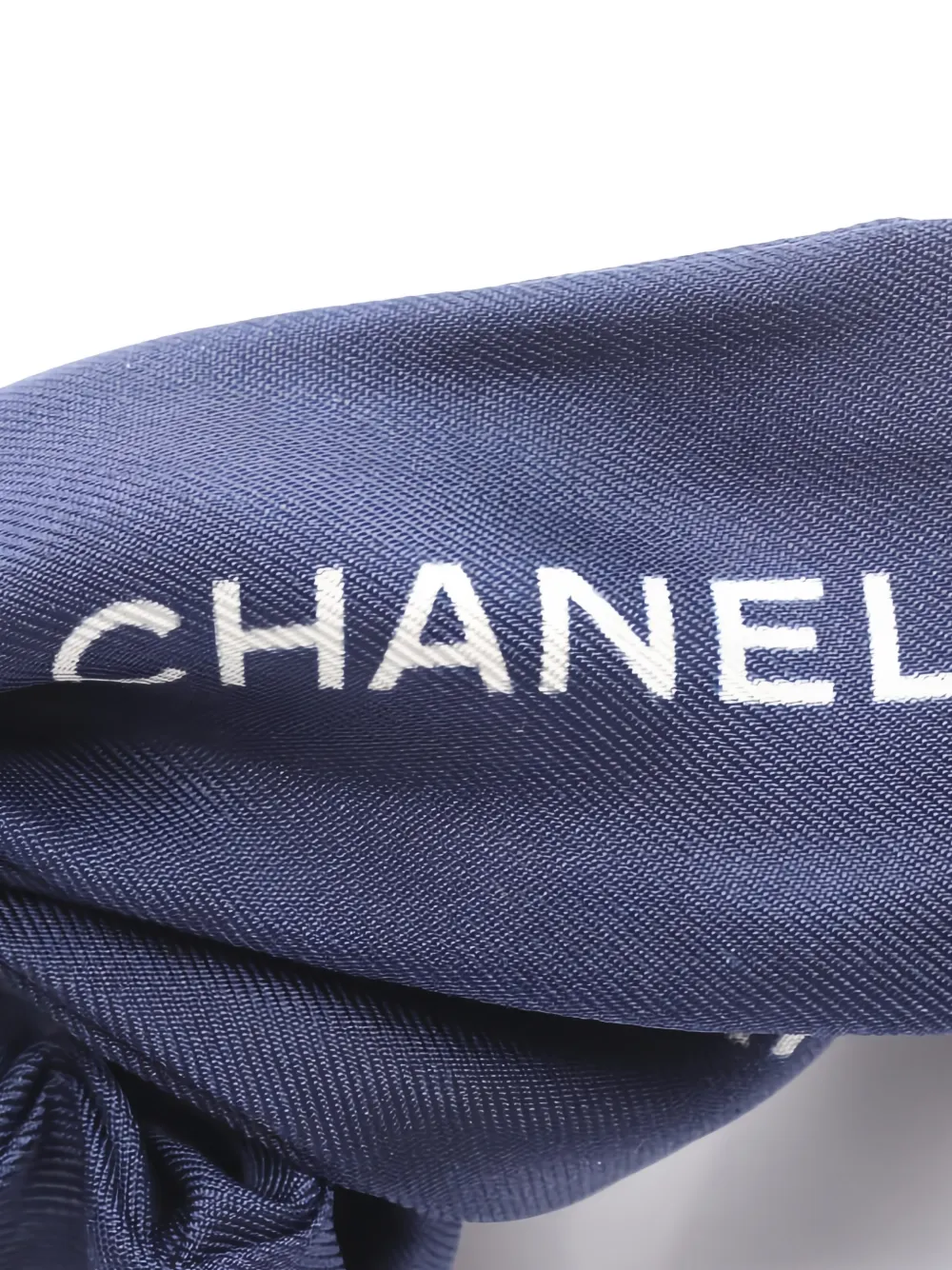 Chanel Pre-owned 1986-1988 Logo-print Ribbon Scrunchie in Blue, view 4