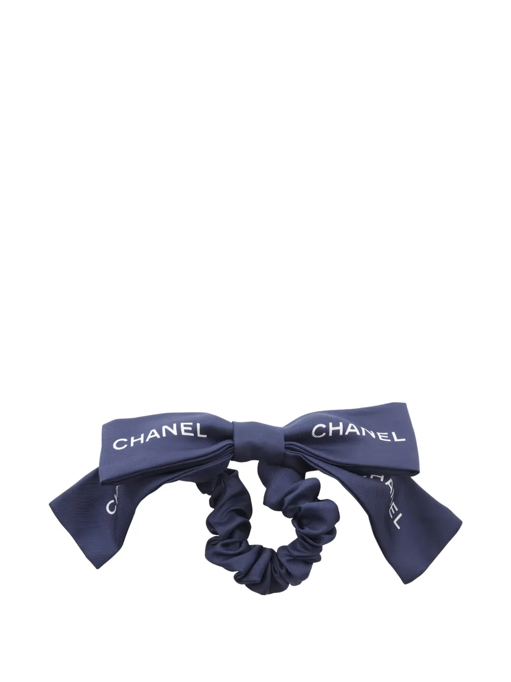 CHANEL Pre-Owned 1986-1988 logo-print ribbon scrunchie - Blau