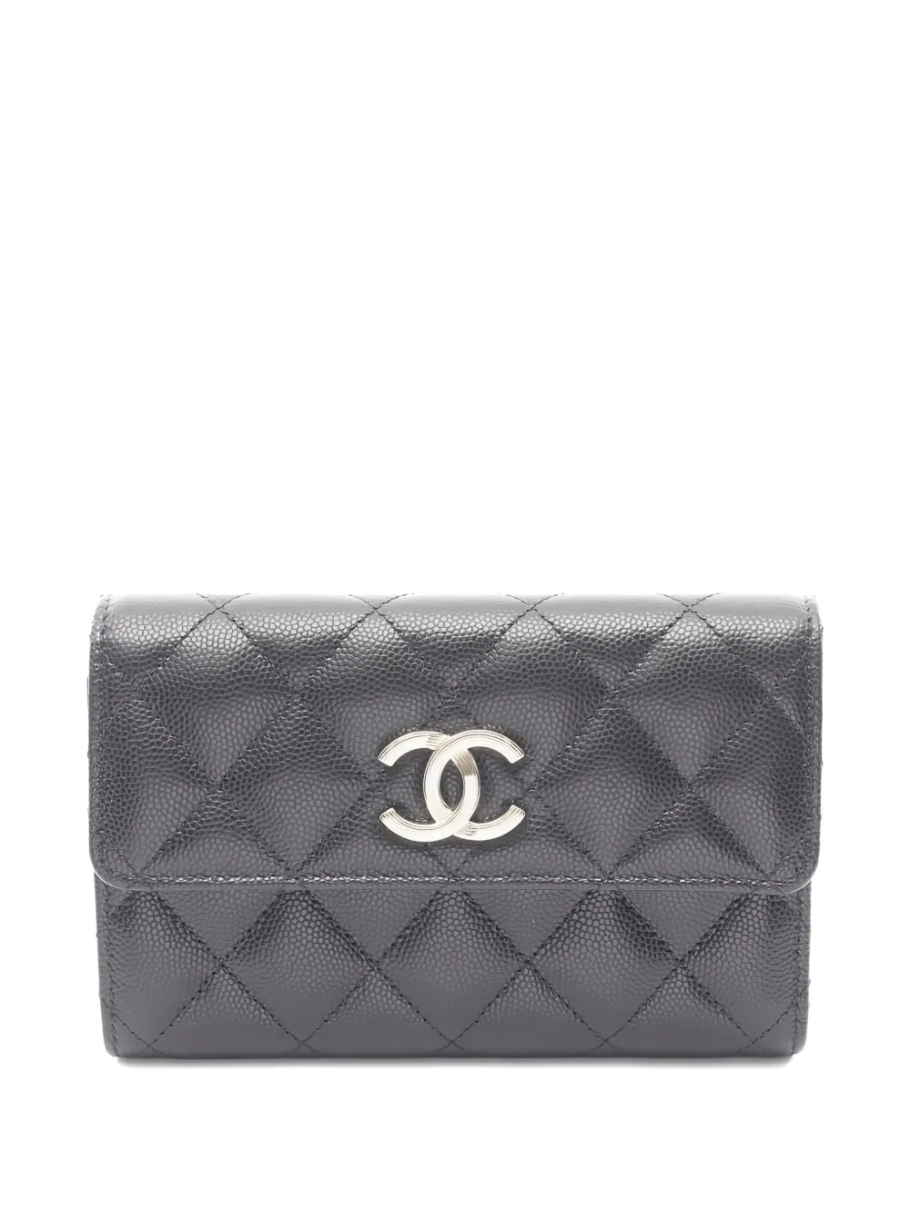 CHANEL Pre-Owned 2021s matelassé trifold wallet - Nero