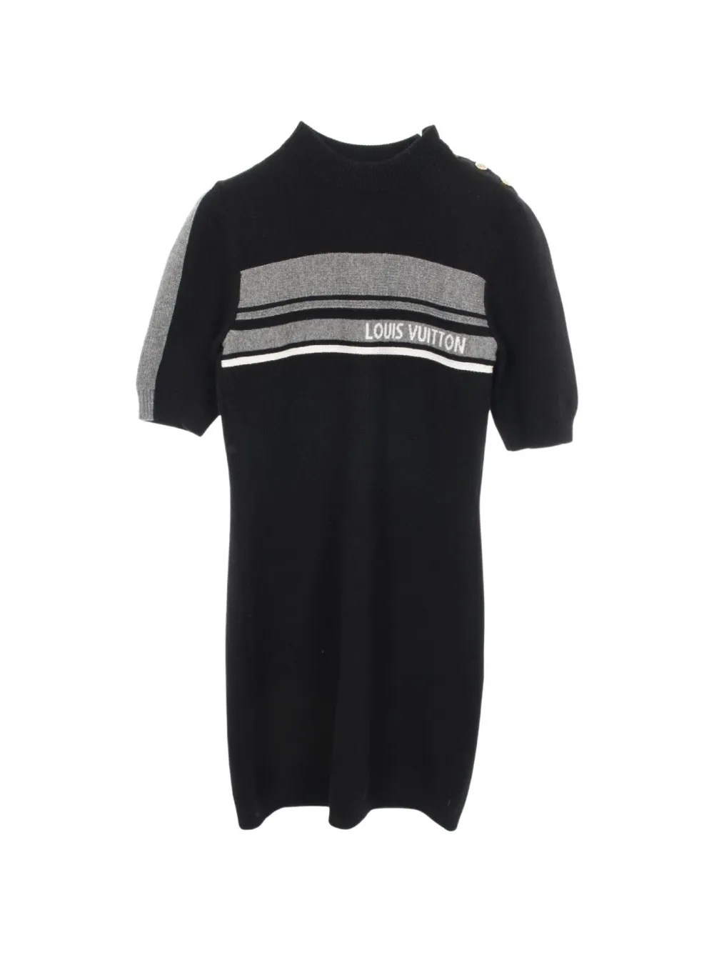 Louis Vuitton Pre-Owned 2020s intarsia knit mini dress - Nero