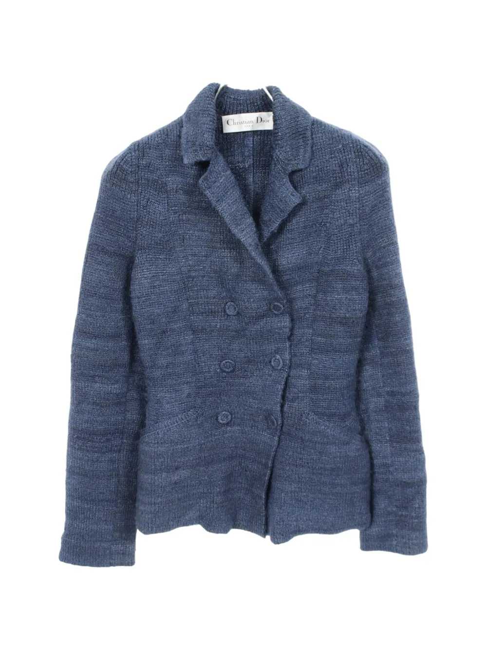 Christian Dior Pre-Owned 2010s double-breasted knit jacket - Blue