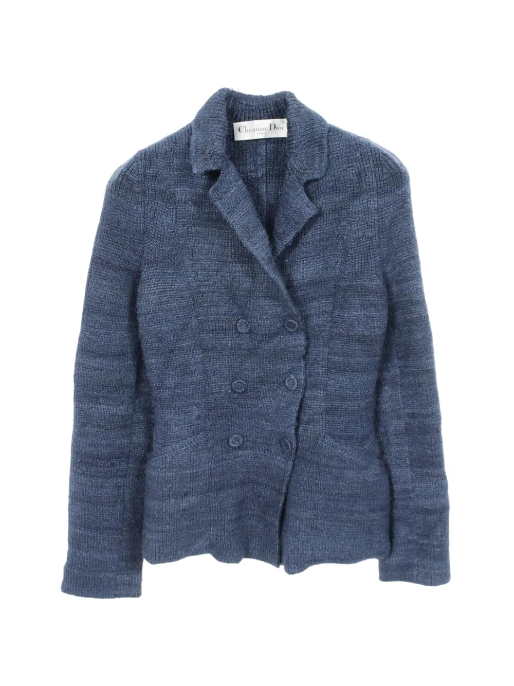 Christian Dior Pre-Owned 2010s double-breasted knit jacket - Blau