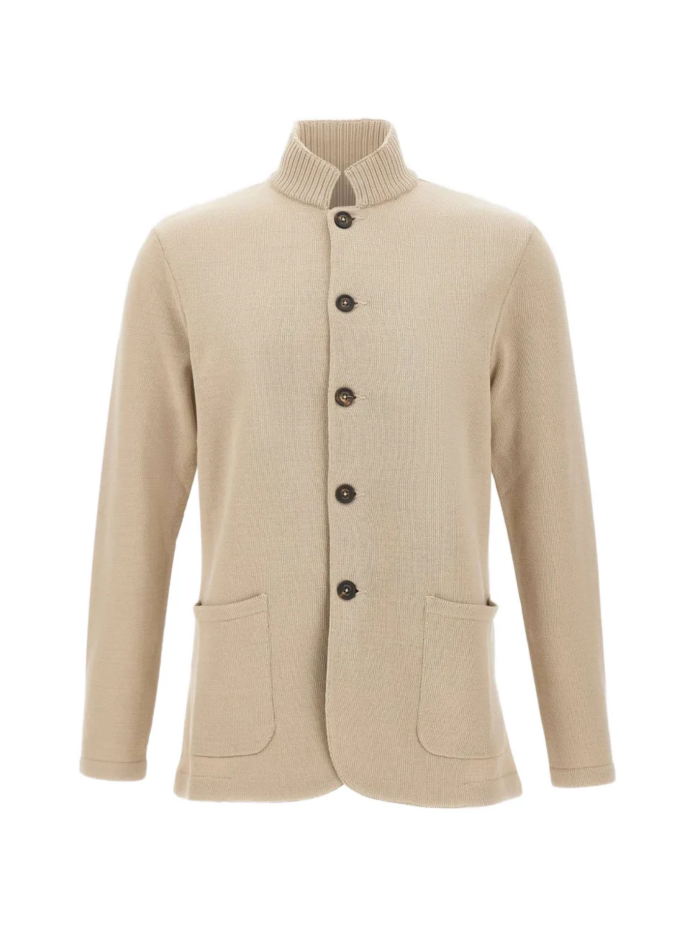 Eleventy ribbed high-collar cardigan - Toni neutri