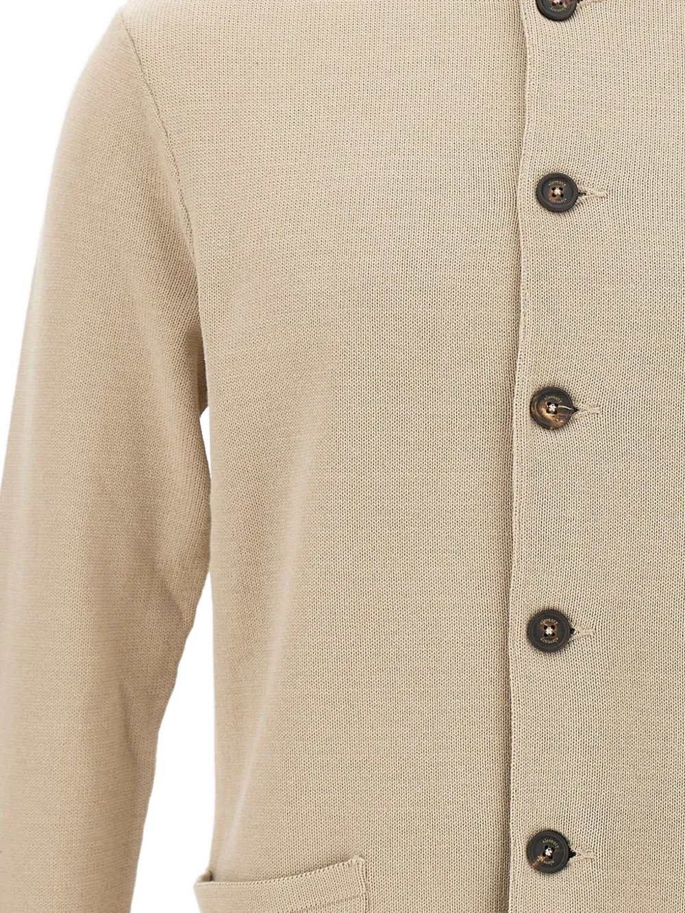 Eleventy Geribbeld vest met hoge kraag Beige