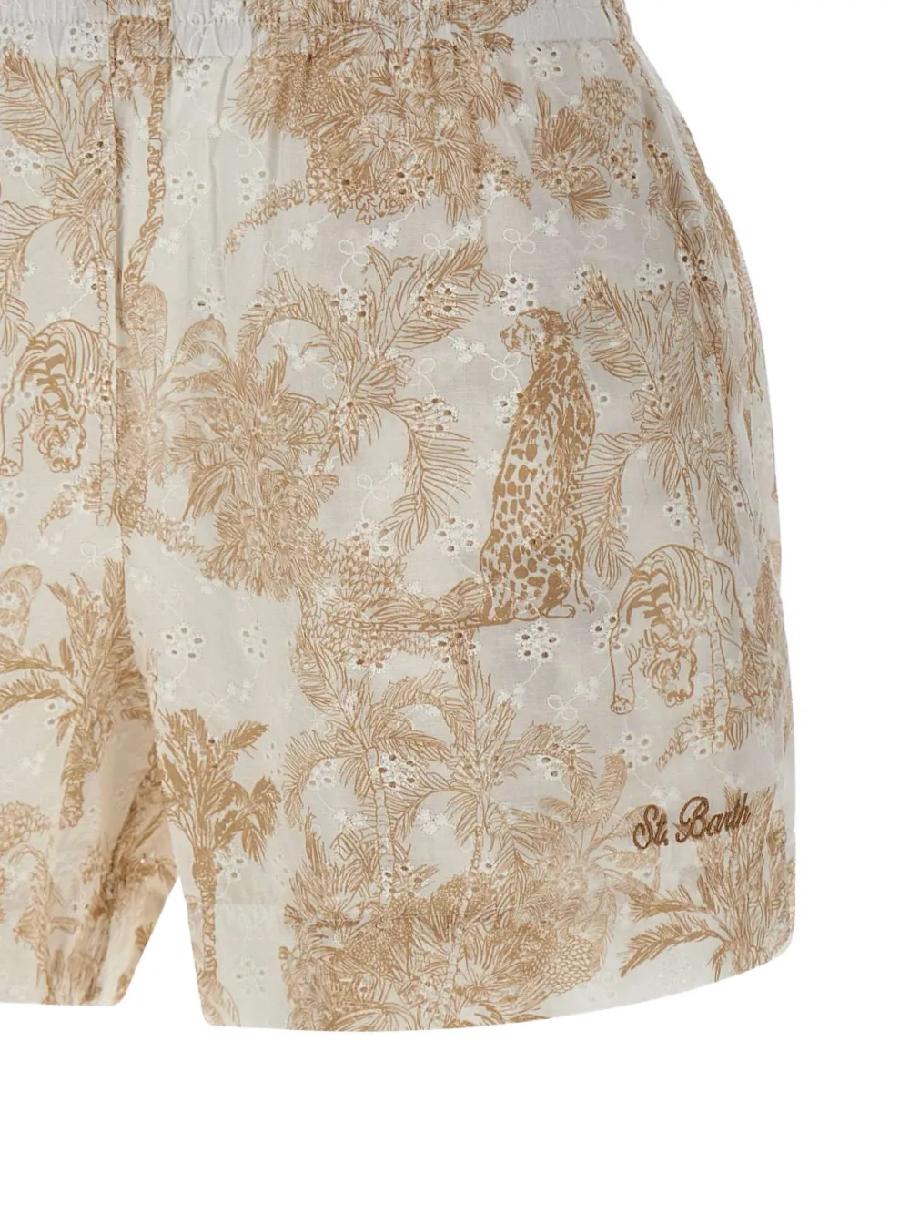 MC2 Saint Barth Meave broderie anglaise shorts Beige