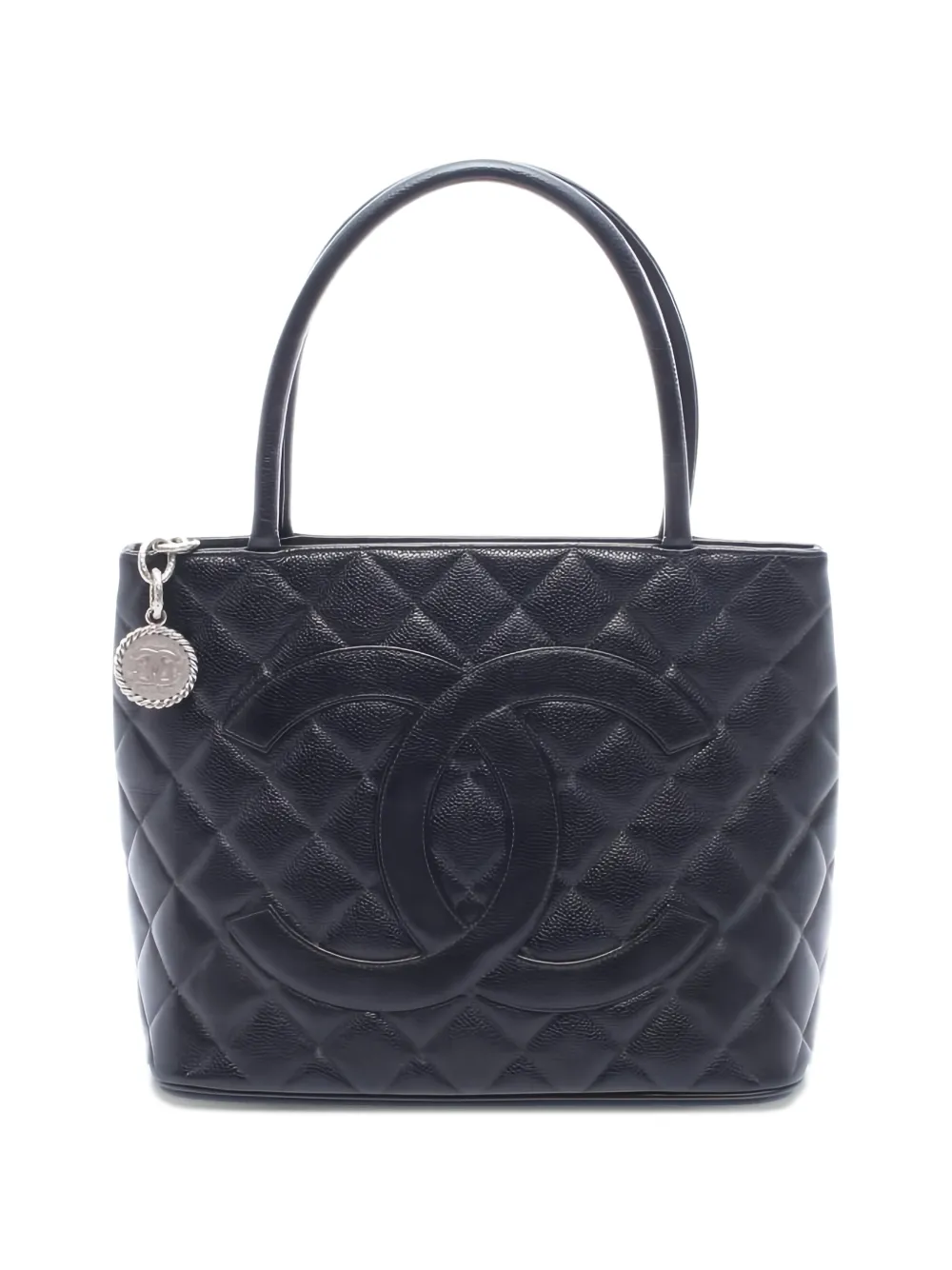 CHANEL Pre-Owned 2000-2002 Reissue caviar quilted tote bag - Nero