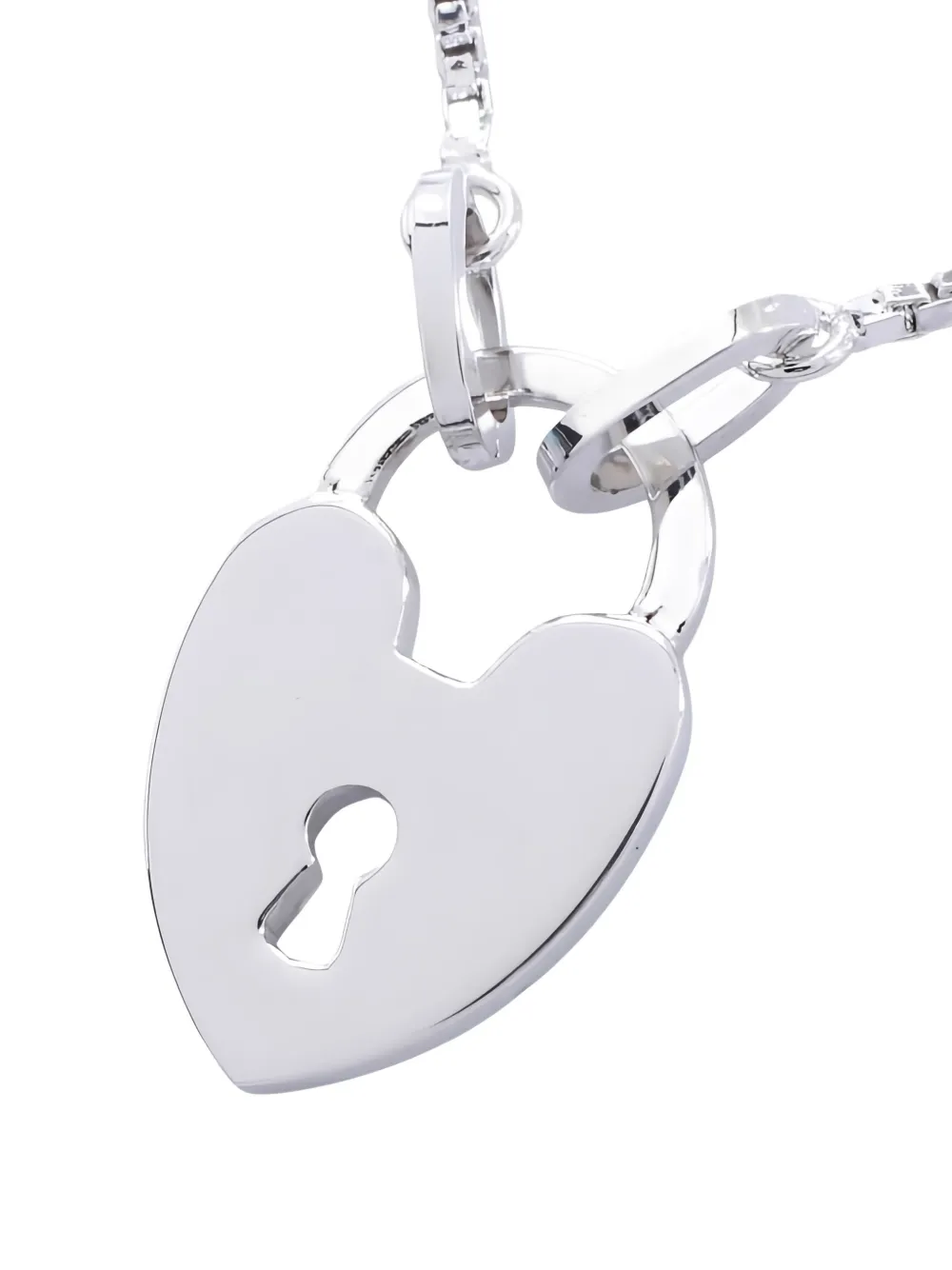 Christian Dior Pre-Owned 2010s heart lock necklace - Argento