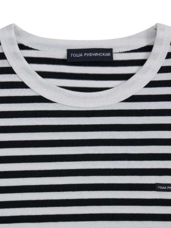 トップス gosharubchinskiy STRIPED LONGSLEEVE GOSHA RUBCHINSKIY Striped long-sleeve T-shirt | Black | FARFETCH AU