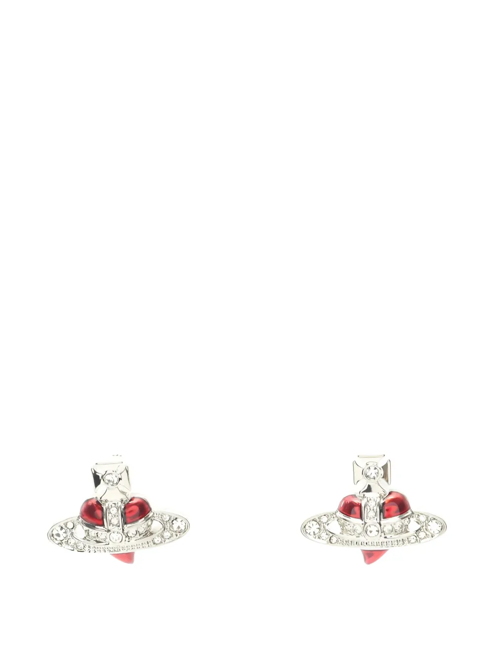 Vivienne Westwood Pre-Owned 2020s Diamante Heart earrings - Argento