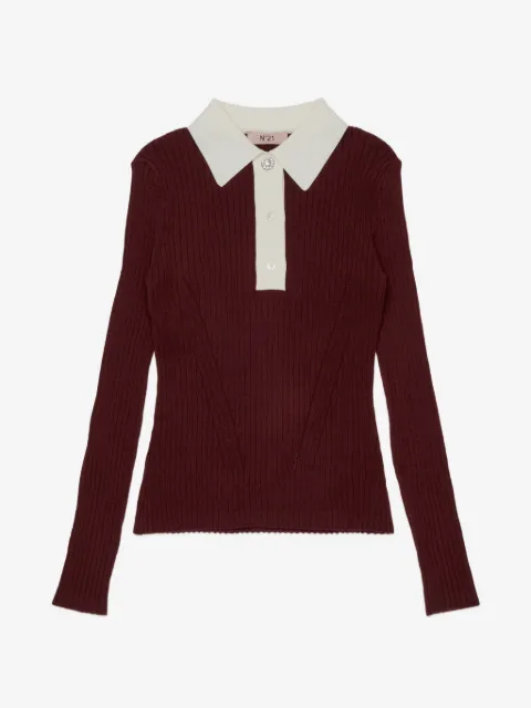 Nº21 Kids crystal-embellished ribbed-knit sweater
