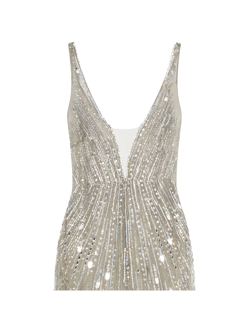 ROOM76 sequin-embellished sunburst-pattern dress - Silber