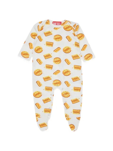 Diesel Kids biscuit-print footed romper