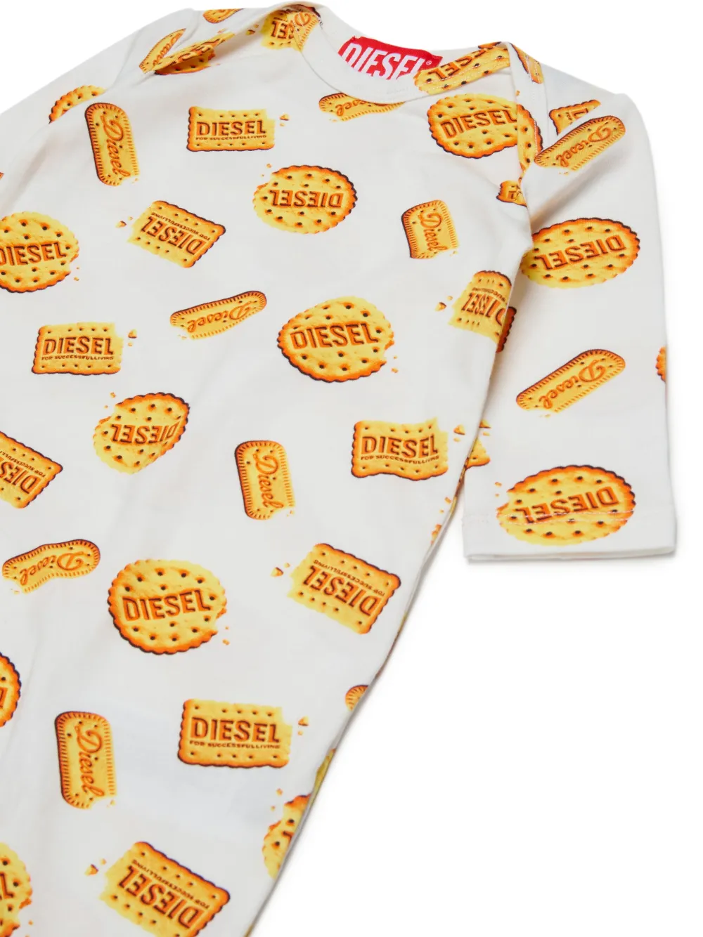 Diesel Kids Romper met biscuitprint Wit