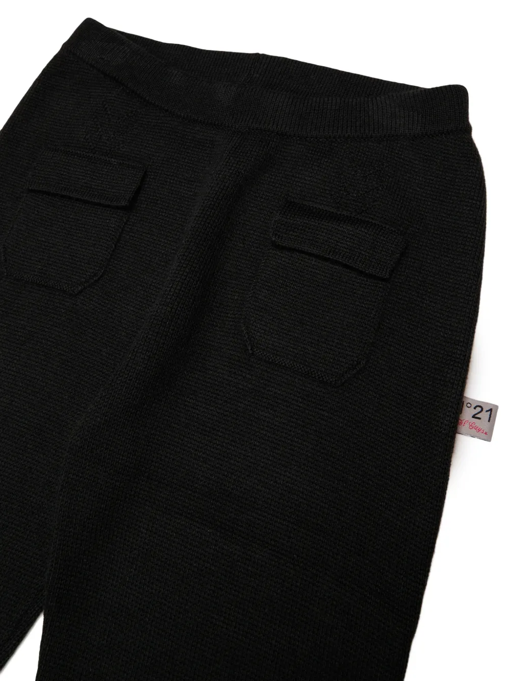 Nº21 Kids Gebreide flared broek Zwart
