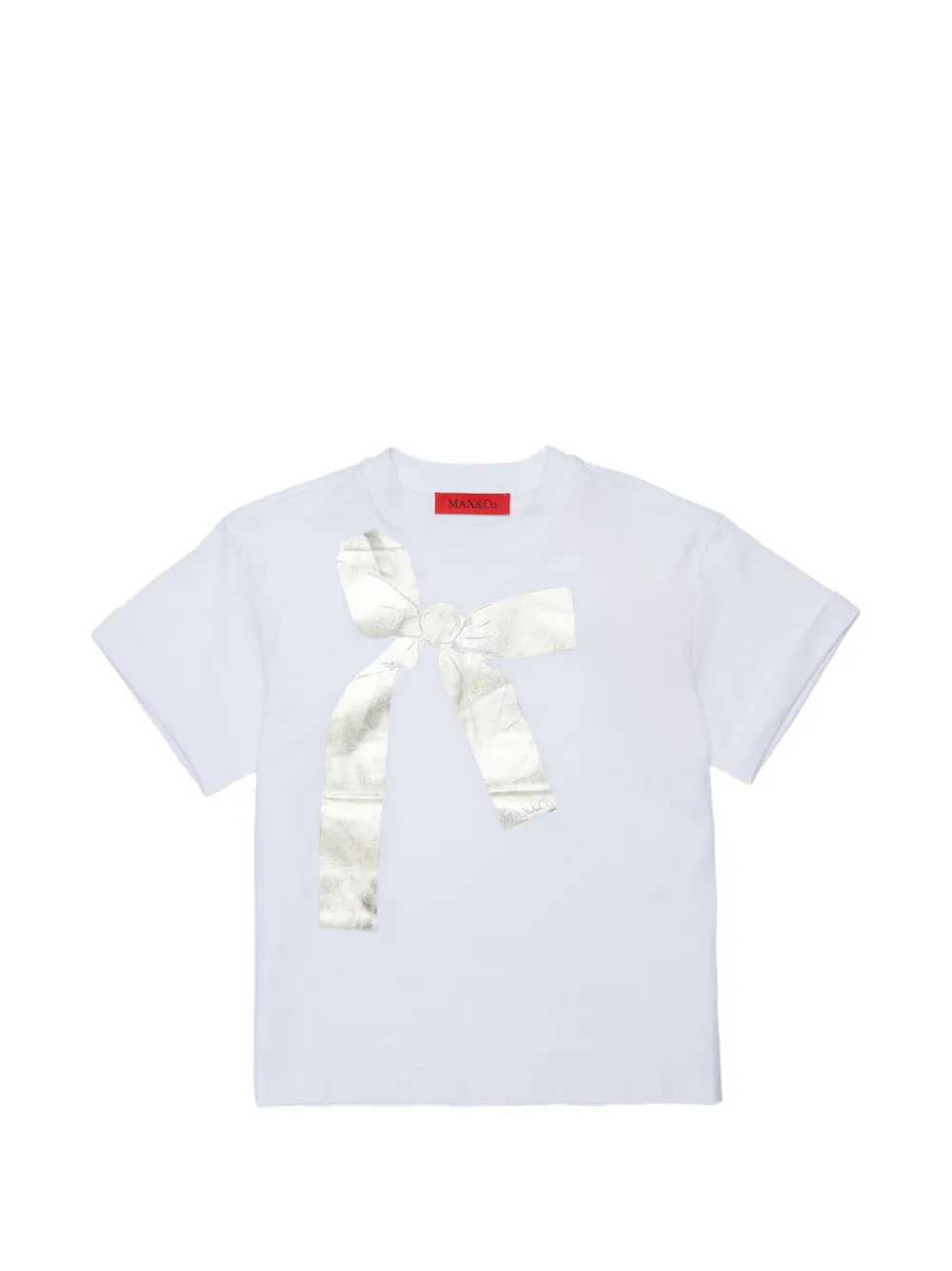 MAX&Co. Kids T-shirt con stampa fiocco - Bianco