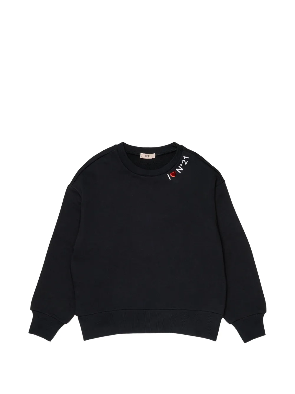 Nº21 Kids logo-print heart-detail sweater - Nero