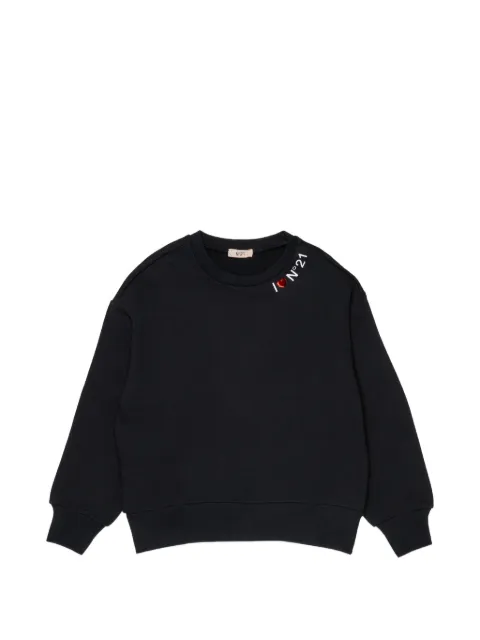 Nº21 Kids logo-print heart-detail sweater