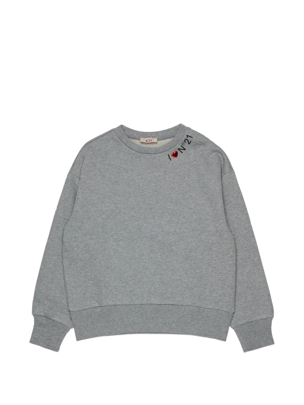 Nº21 Kids Maglione con ricamo - Grigio