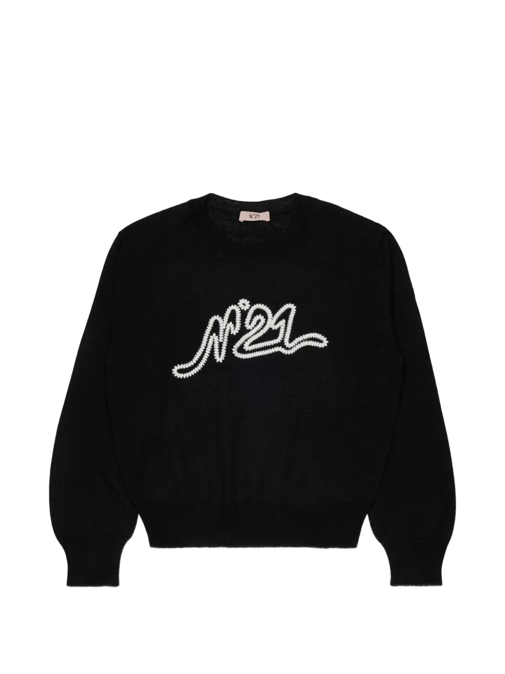 Nº21 Kids logo-embroidered sweater - Nero