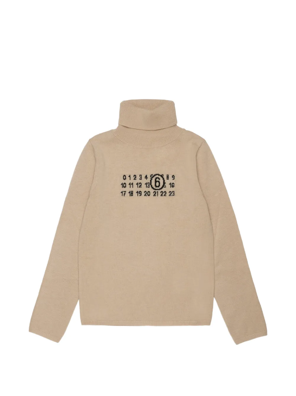 MM6 Maison Margiela Kids Maglione a collo alto Numeric Signature - Toni neutri