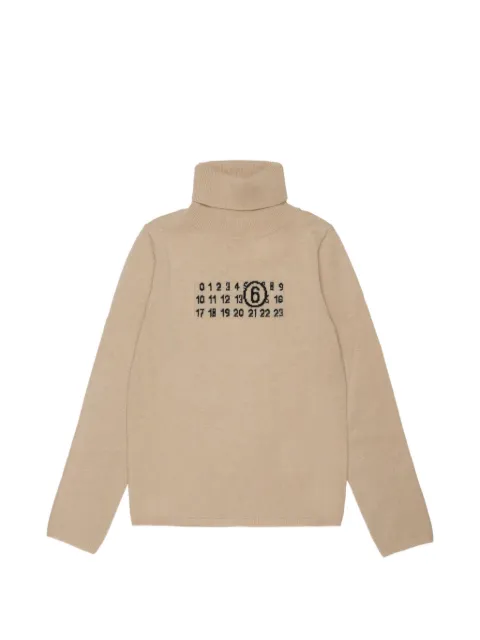 MM6 Maison Margiela Kids Numeric Signature roll-neck sweater