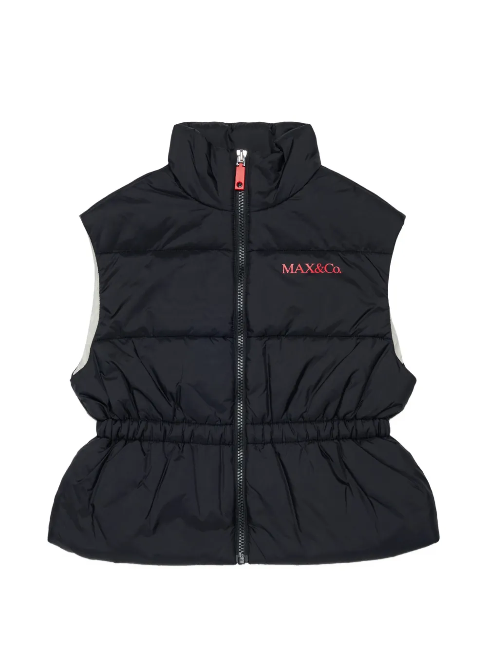 MAX&Co. Kids Gesteppte Weste mit Logo-Print - Schwarz