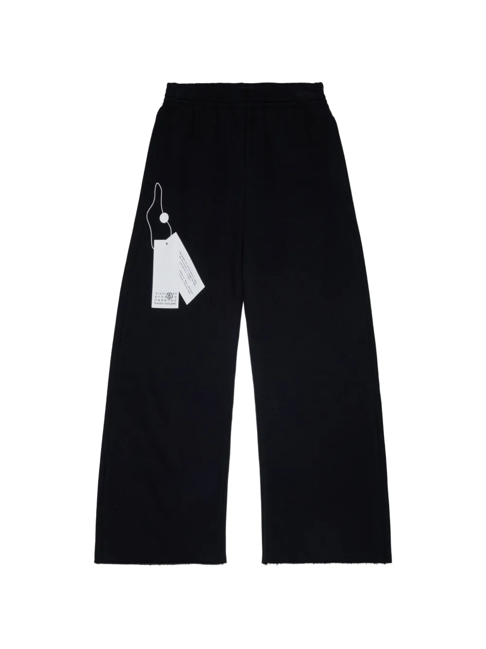 MM6 Maison Margiela Kids Pantaloni a gamba ampia con logo - Nero