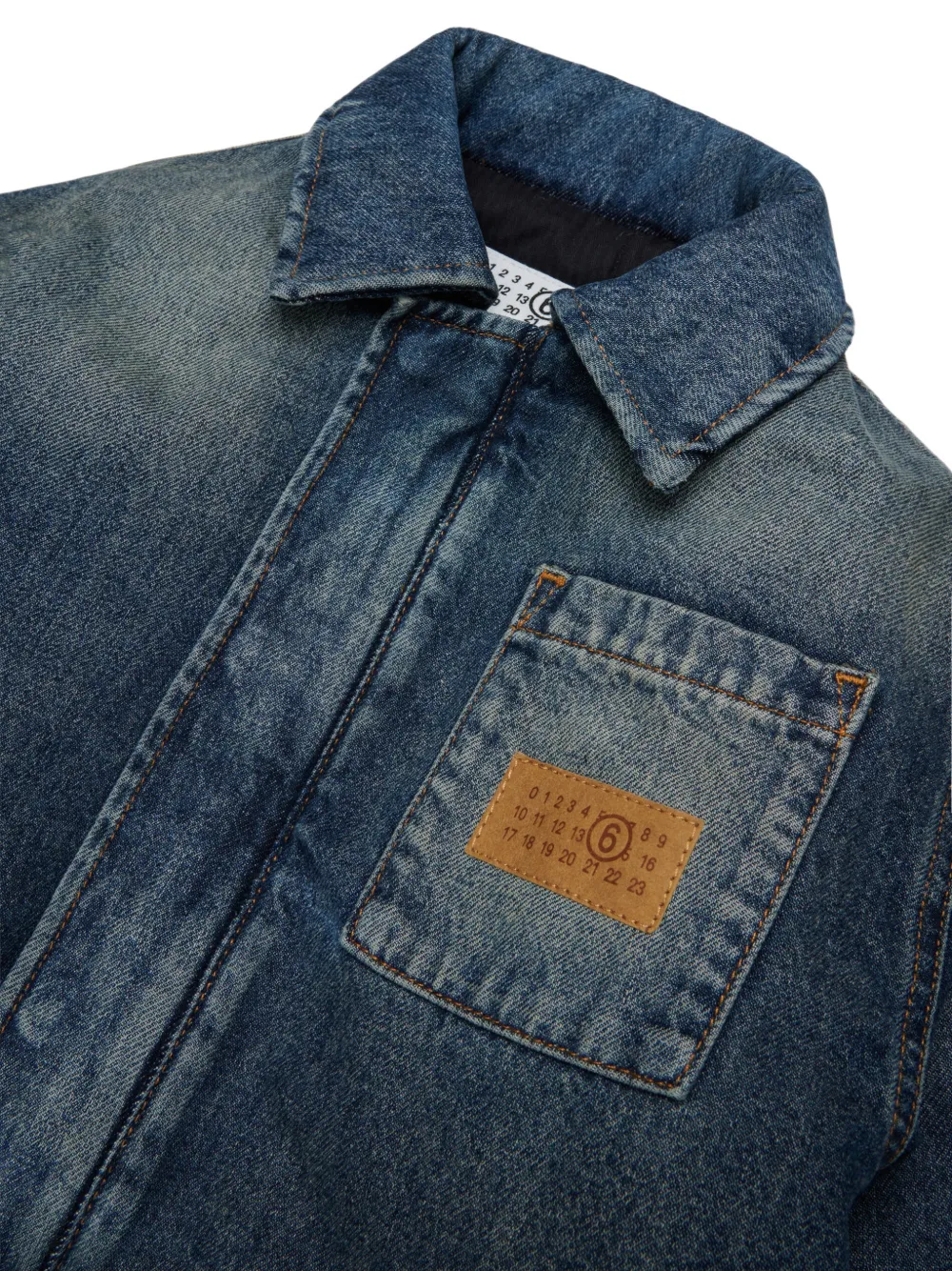 MM6 Maison Margiela Kids Spijkerjack met logopatch Blauw