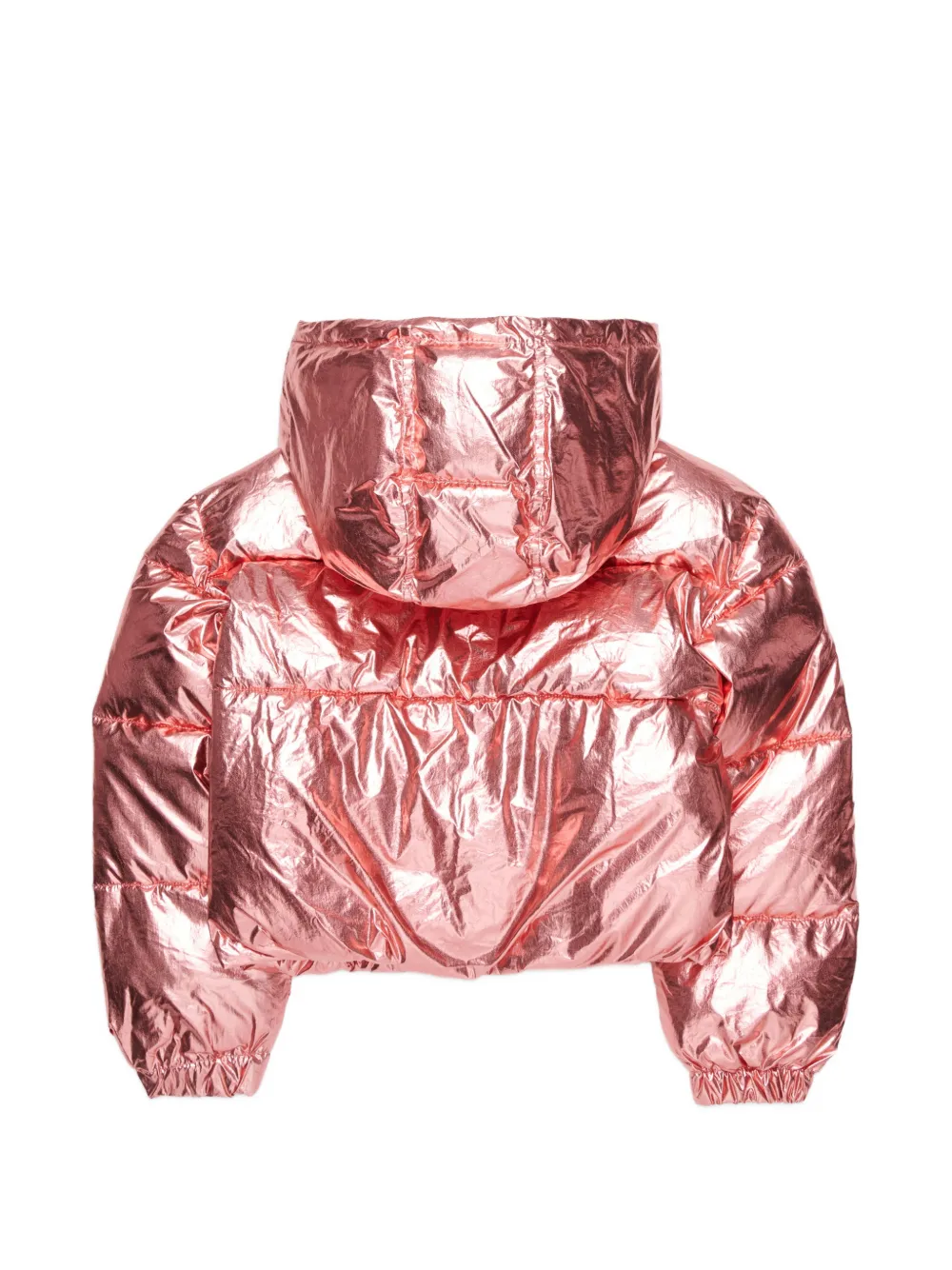 Marni Kids metallic-effect hooded padded jacket Roze