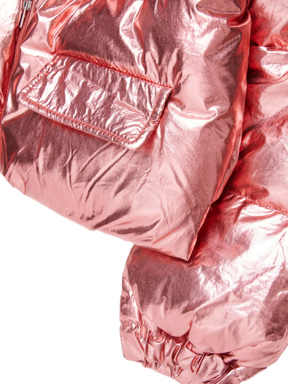 Marni Kids metallic-effect hooded padded jacket Roze