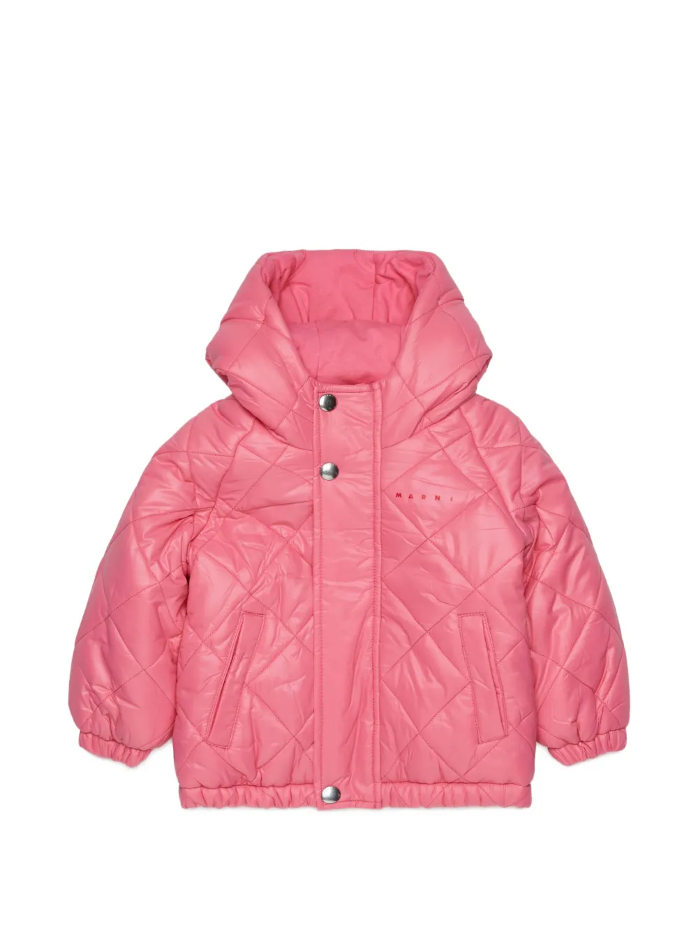 Marni Kids Gesteppte Bomberjacke mit Kapuze - Rosa