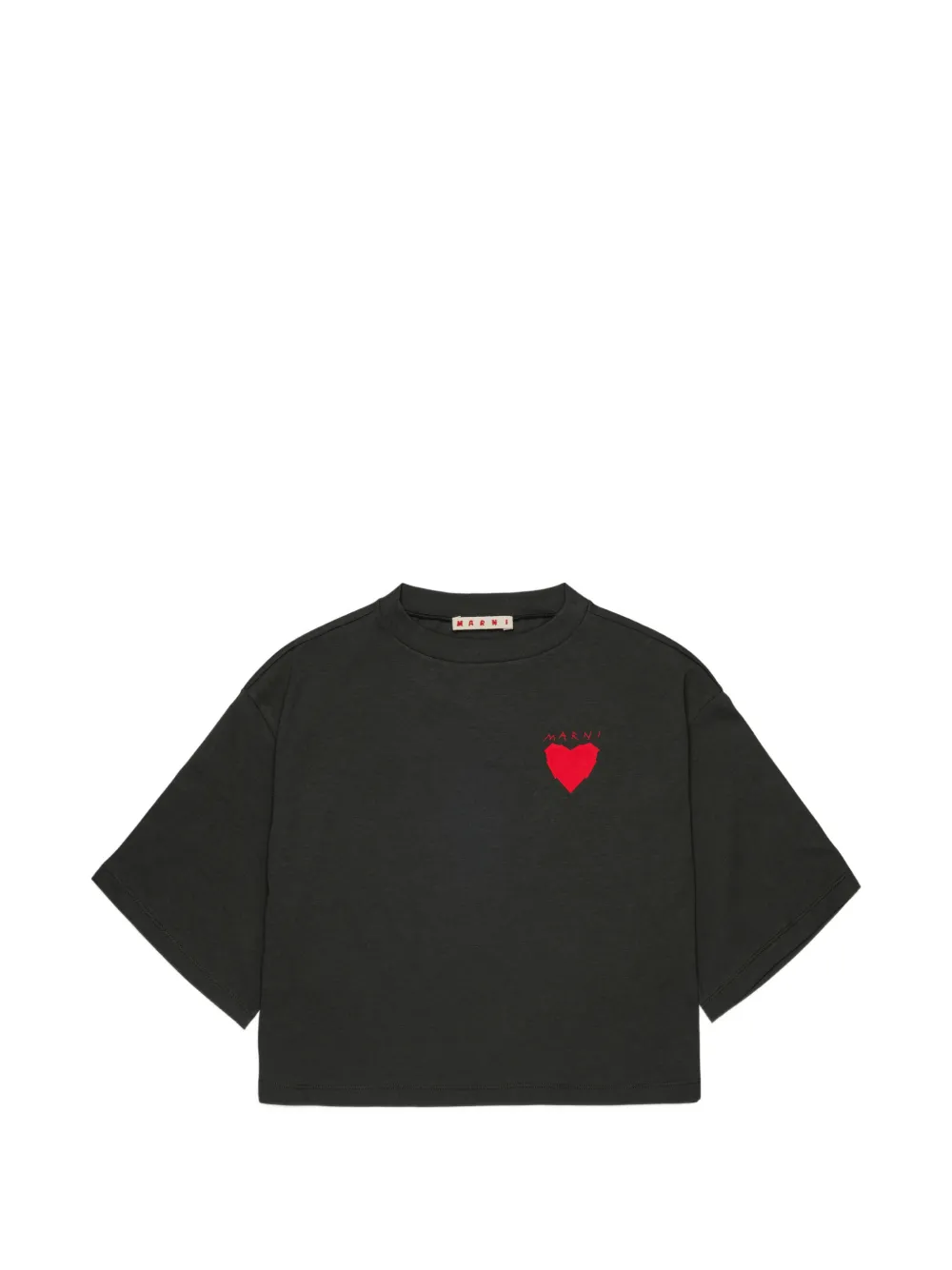 Marni Kids heart-print T-shirt - Nero