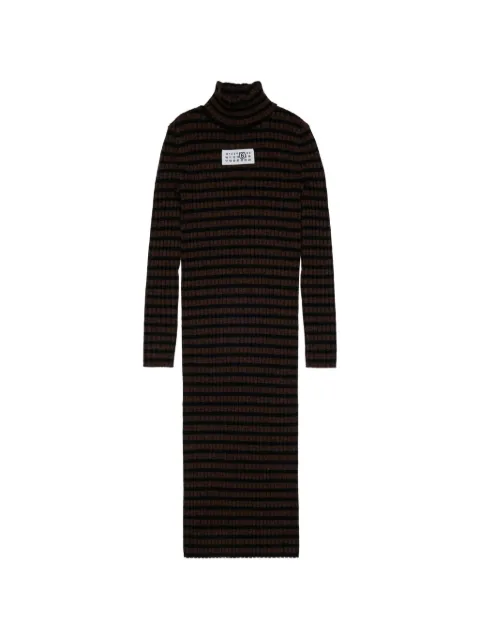 MM6 Maison Margiela Kids robe rayée en maille nervurée