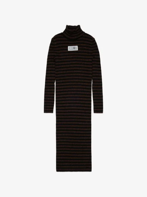 MM6 Maison Margiela Kids robe rayée en maille nervurée