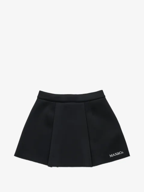 MAX&Co. Kids logo-print pleated skirt