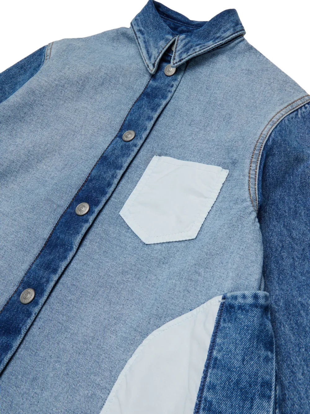 MM6 Maison Margiela Kids Spijkershirtjurk met contrasterend vlak Blauw