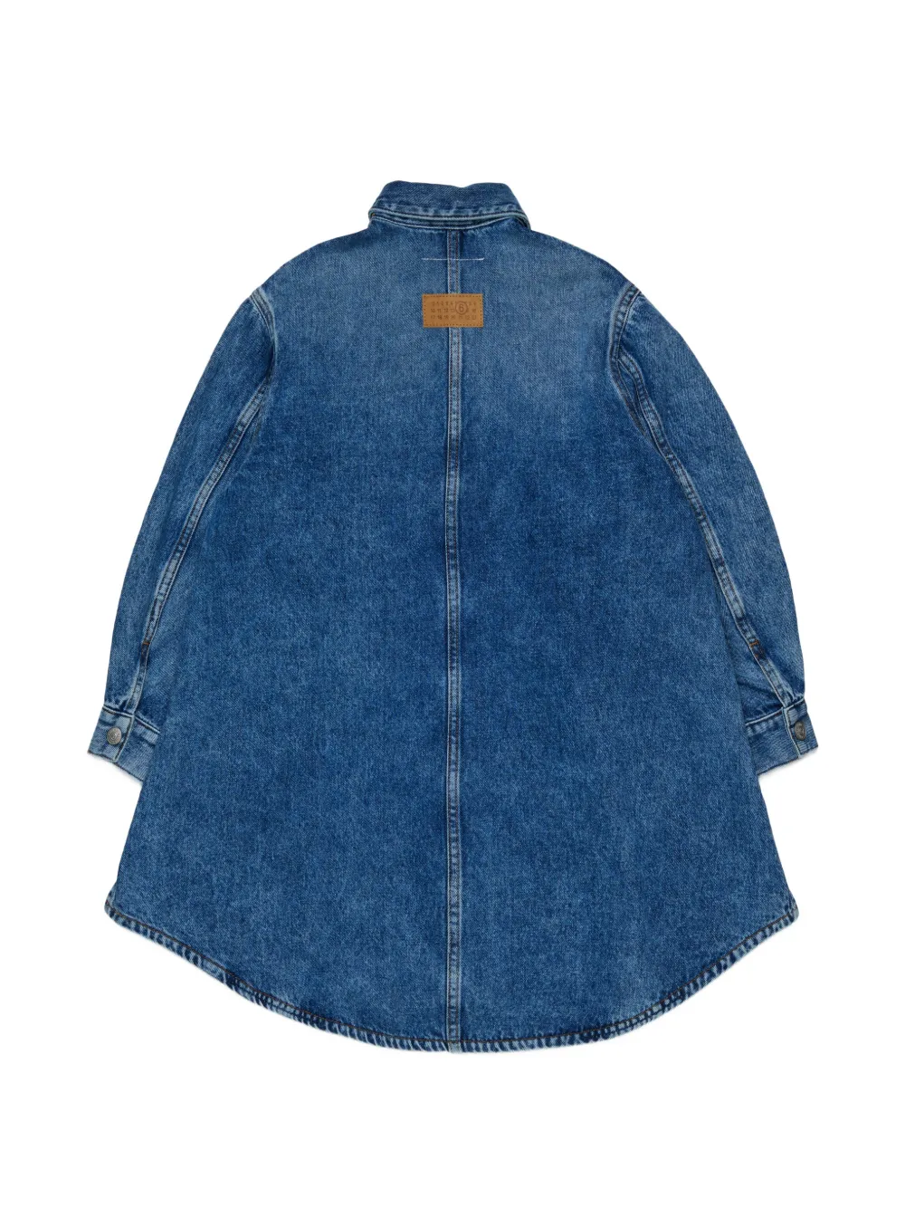 MM6 Maison Margiela Kids Spijkershirtjurk met contrasterend vlak Blauw