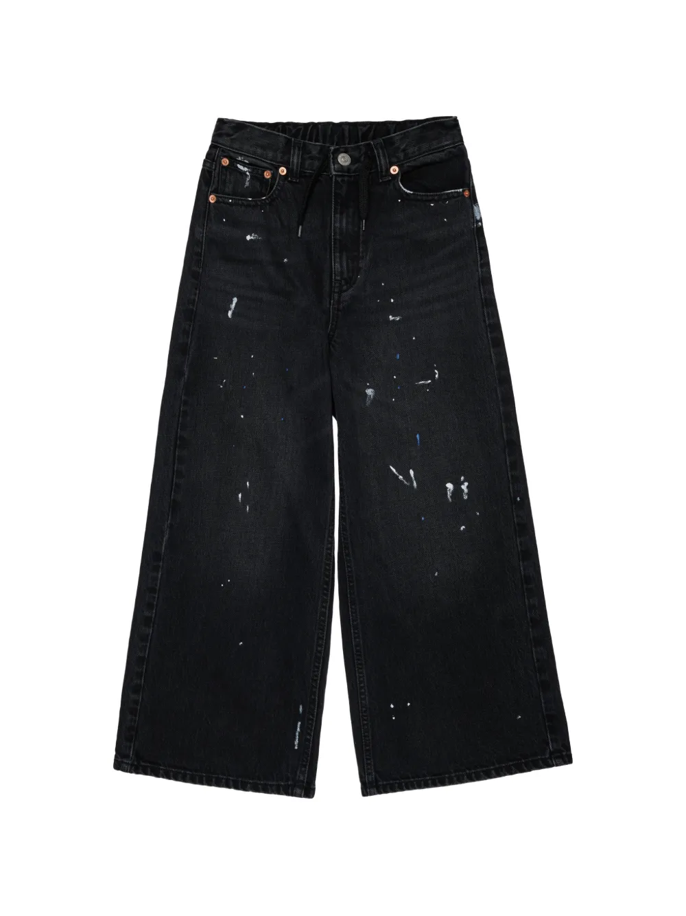 MM6 Maison Margiela Kids Jeans a gamba ampia - Nero