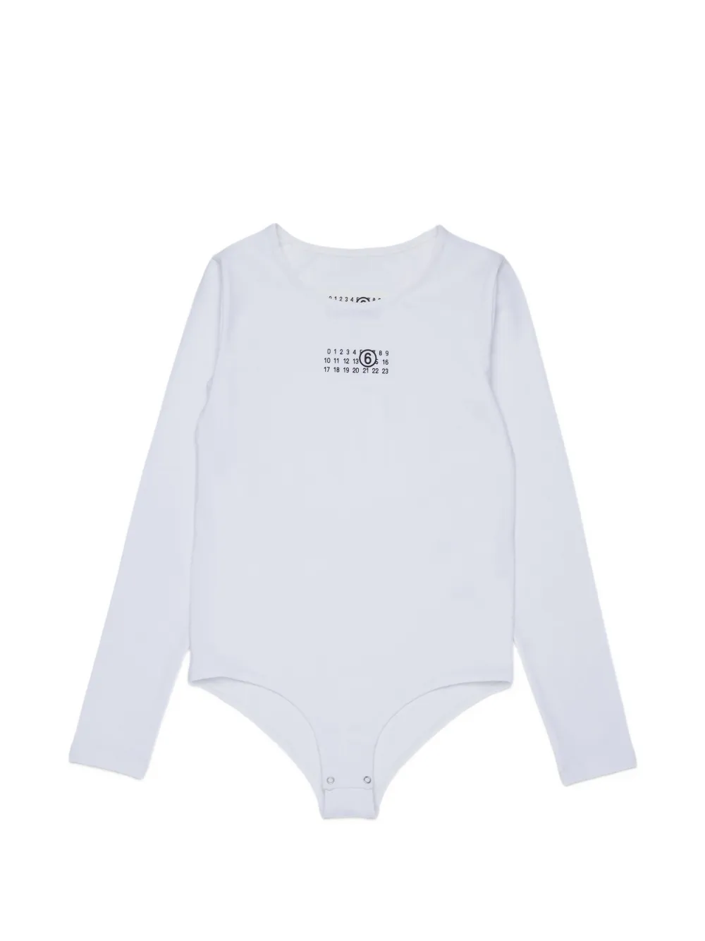 MM6 Maison Margiela Kids logo-print long-sleeve bodysuit - Bianco
