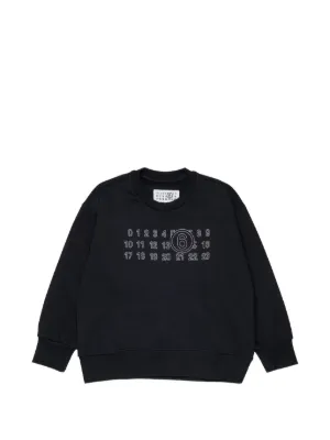 MM6 Maison Margiela Kids Numbers-motif Sweater | Black | FARFETCH