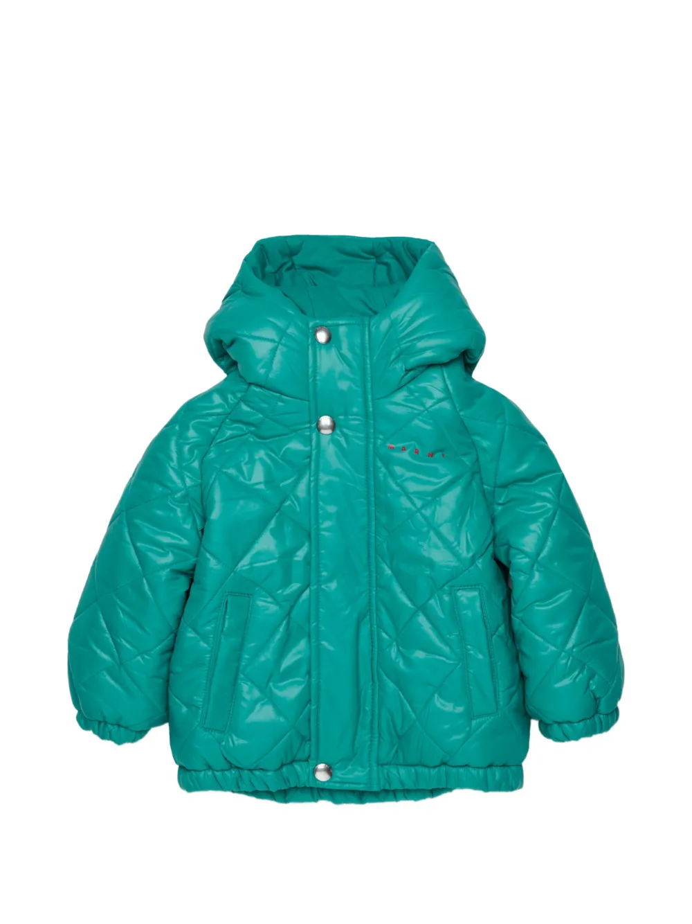 Marni Kids Cappotto imbottito con cappuccio - Verde
