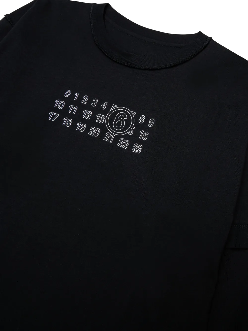 MM6 Maison Margiela Kids T-shirt met logoprint en gelaagde mouwen Zwart