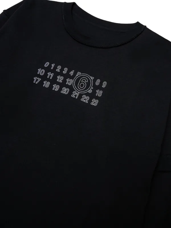 MM6 Maison Margiela Kids logo-print layered-sleeve T-shirt | Black