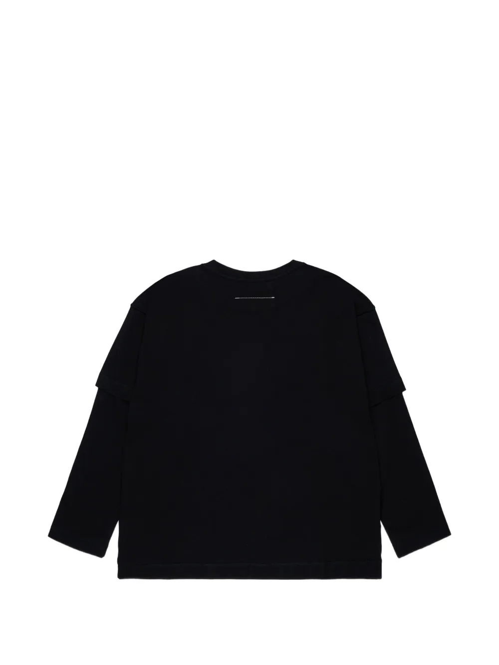 MM6 Maison Margiela Kids T-shirt met logoprint en gelaagde mouwen Zwart