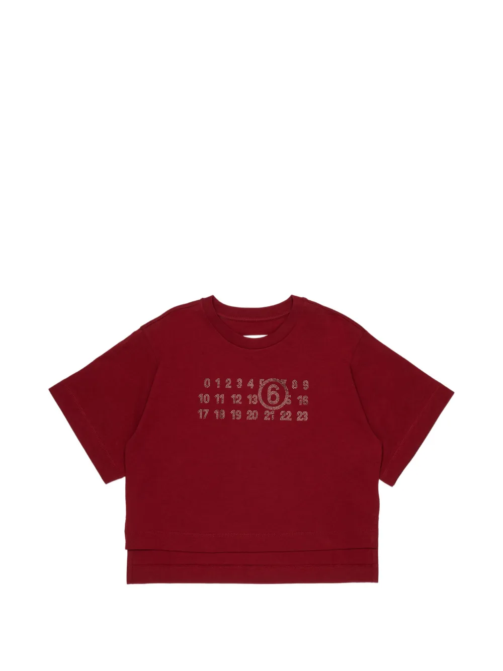 MM6 Maison Margiela Kids T-shirt con strass - Rosso