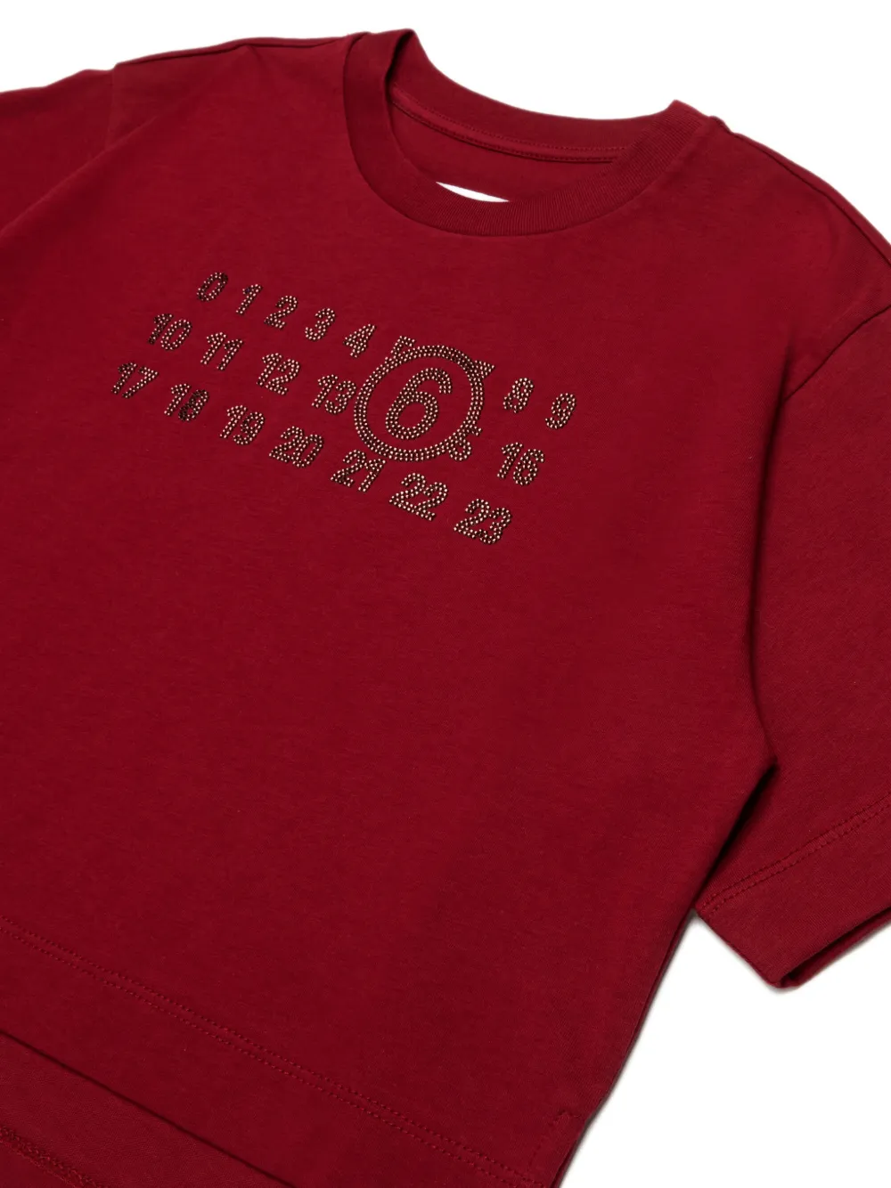 MM6 Maison Margiela Kids T-shirt met logo van stras Rood