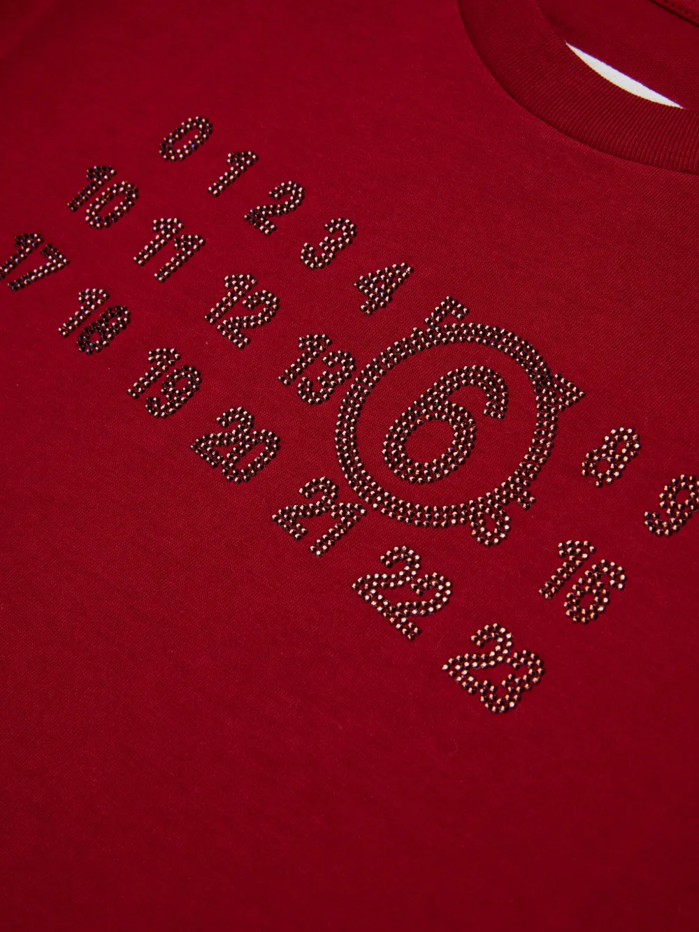MM6 Maison Margiela Kids T-shirt met logo van stras Rood