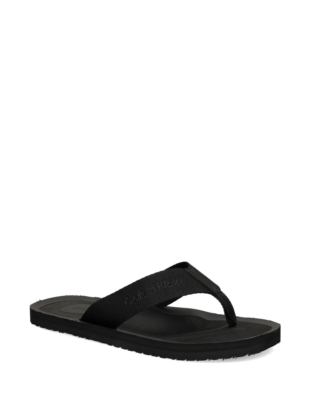 Calvin Klein logo-embossed flip-flops Zwart
